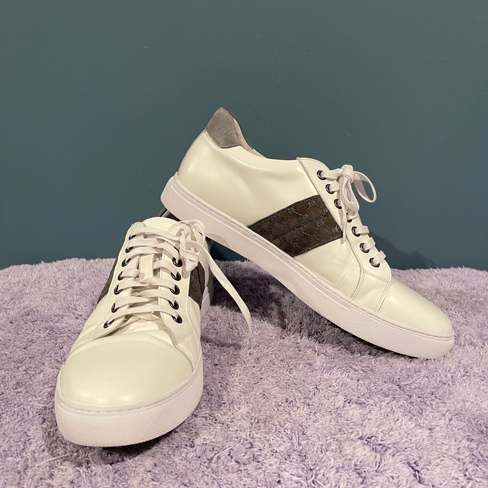 Robert Graham Sail RG5632L Mens White Leather Sneakers Shoes Men's Size 10.5